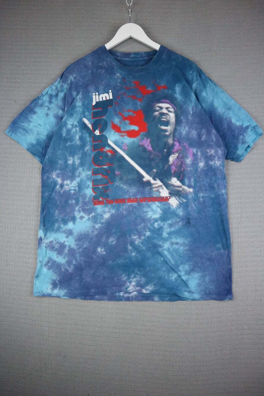 Liquid Blue Tie Dye Jimi Hendrix 2XL Mens Have you Ever been Experienced?